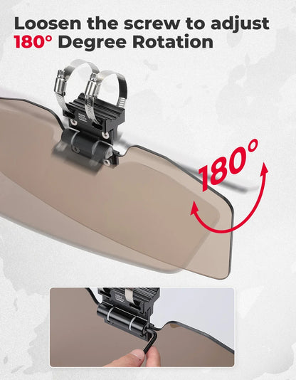Oversized Anti-Glare Sun Visor for 1.5–2 Inch Roll Bars for UTV & SXS