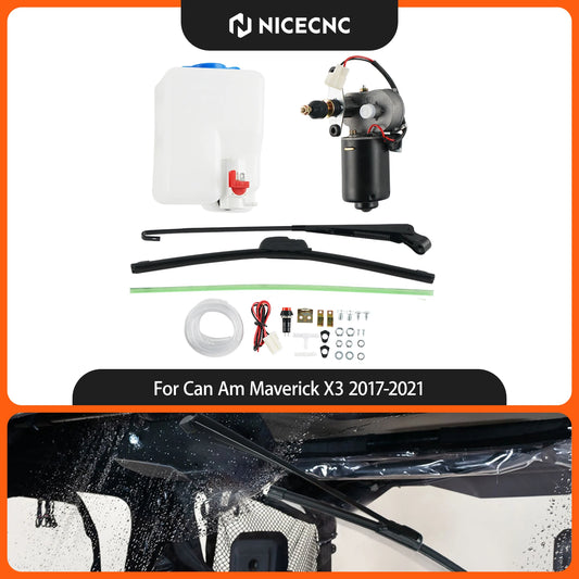NICECNC Electric Windshield Wiper with Washer Reservoir for Can-Am Maverick X3 (2017–2024)