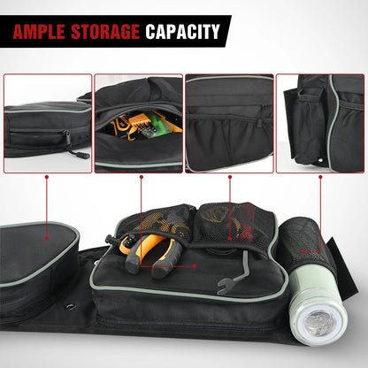 Front Door Storage Bags with Knee Pads and Cup Holder for Polaris RZR XP 1000, RZR XP Turbo & RZR 900