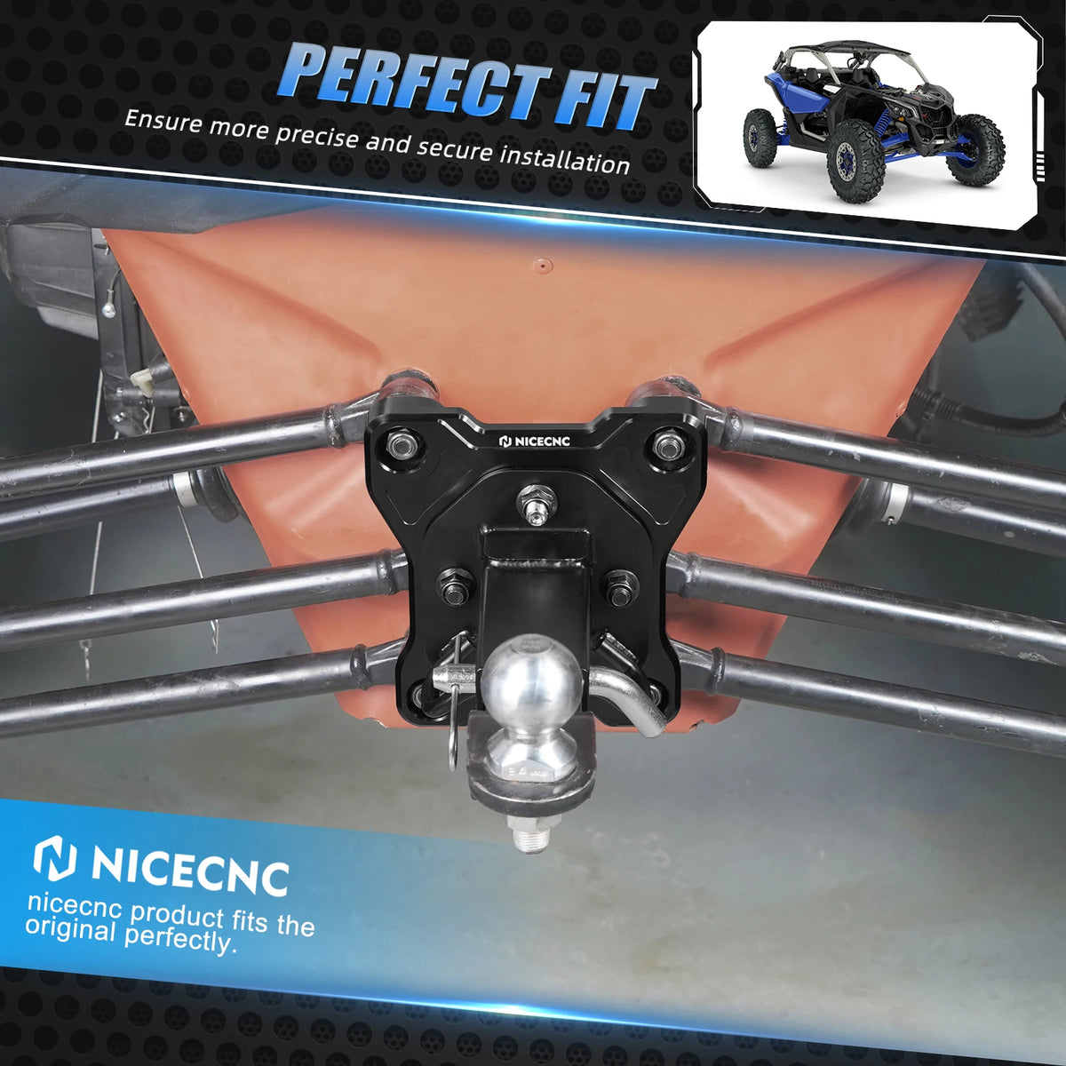 Radius Rod Plate with 2-Inch Hitch Receiver for Can-Am Maverick X3 (2017–2021)