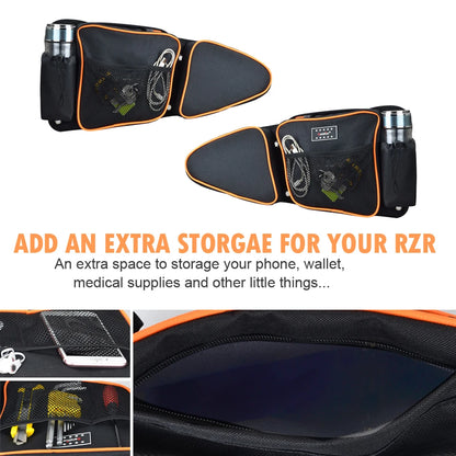 Waterproof Front Door Storage Bags with Knee Pads for Polaris RZR XP 1000, RZR XP Turbo & RZR 900