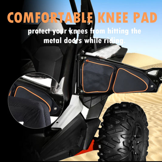 Waterproof Front Door Storage Bags with Knee Pads for Polaris RZR XP 1000, RZR XP Turbo & RZR 900