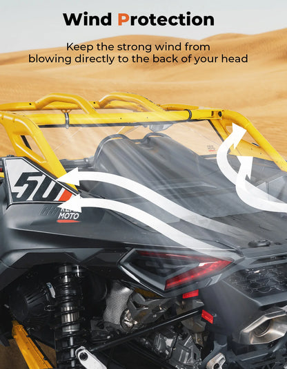 Clear Polycarbonate Rear Windshield, Scratch-Resistant for Can-Am Maverick R (2024–2026)