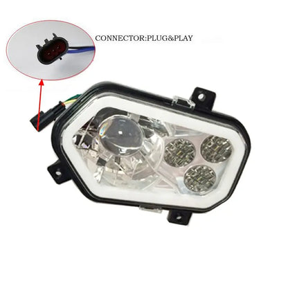 High/Low Beam LED Headlight with Halo Ring for Polaris Ranger XP 900 (2013)
