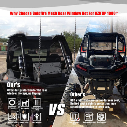 Rear Window Airflow Mesh Sun Shade for Polaris RZR XP 1000 & RZR XP Turbo