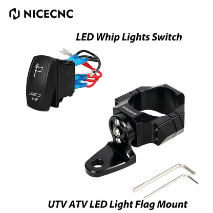 NICECNC LED Light & Flag Mount Bracket, 1.75–2 Inch for UTV & SXS