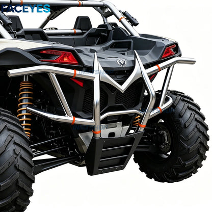 Metal Rear Bumper Crush Bar, 52mm Tube, Black for Can-Am Maverick X3 (2017–2024)