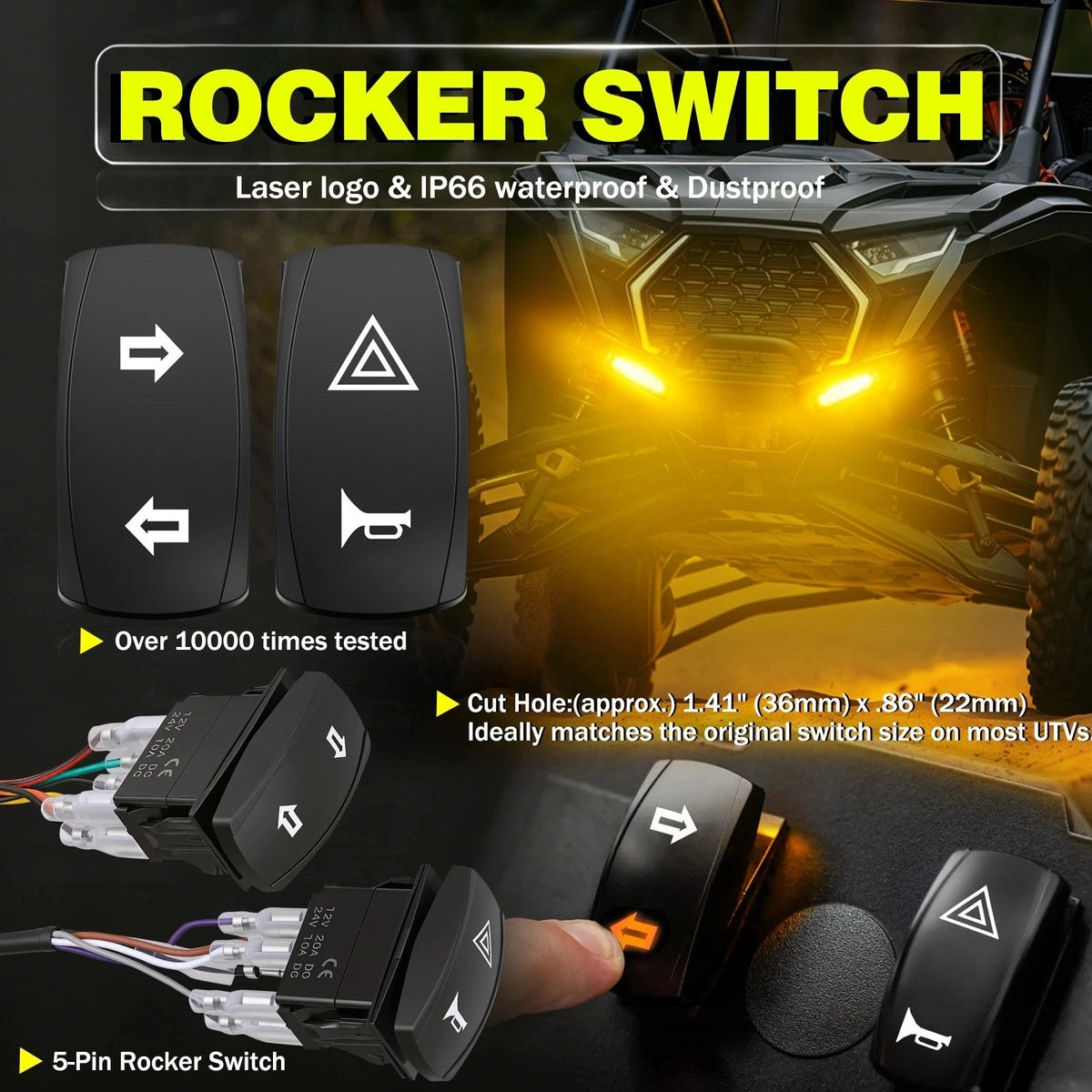 Self-Canceling Street Legal Turn Signal and Horn Kit for UTV & SXS