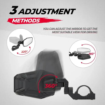 KEMIMOTO Adjustable Side Mirror for 1.65–2 Inch Roll Bar for UTV & SXS