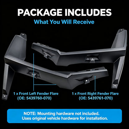 Extended Wide Fender Flares with Mud Flaps for Polaris RZR XP 1000, RZR 900 & RZR XP Turbo