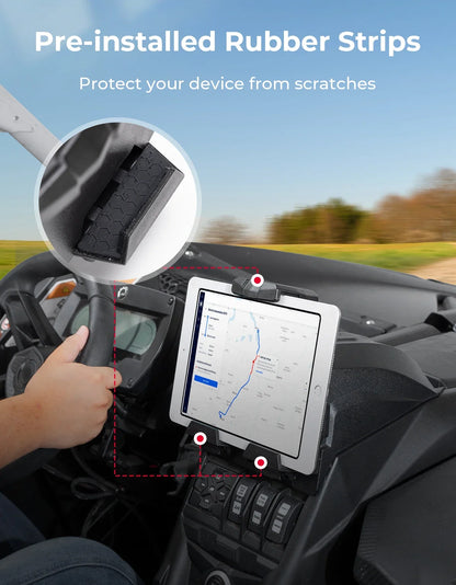 Auto-Clamping Tablet Holder with Storage Box for Can-Am Maverick X3 (2017–2026)