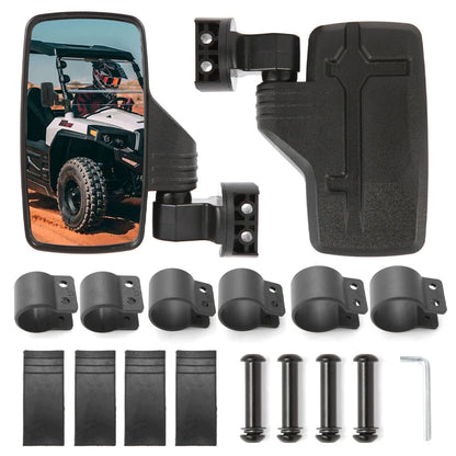 Wide-Angle Side Mirror for 1.5–2 Inch Roll Cage for UTV & SXS