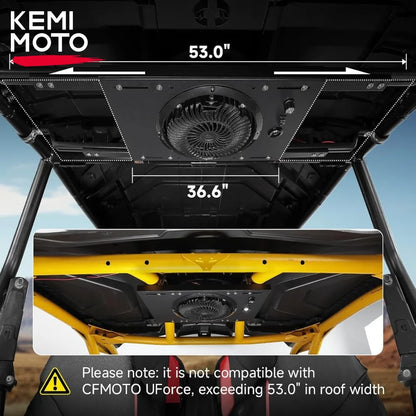 8-Inch Overhead Roof Fan, IPX6 Water-Resistant for UTV & SXS
