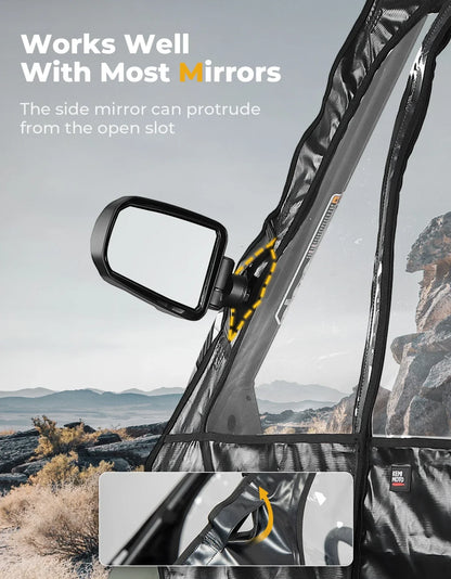 Water-Resistant PVC Soft Upper Doors for Polaris RZR 570, RZR 900 & RZR Trail