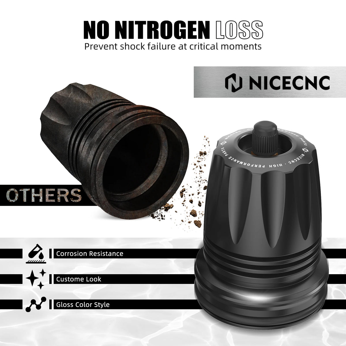 Shock Nitrogen Reservoir End Caps for UTV & SXS