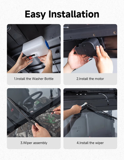 Universal Electric Windshield Wiper Kit for UTV & SXS