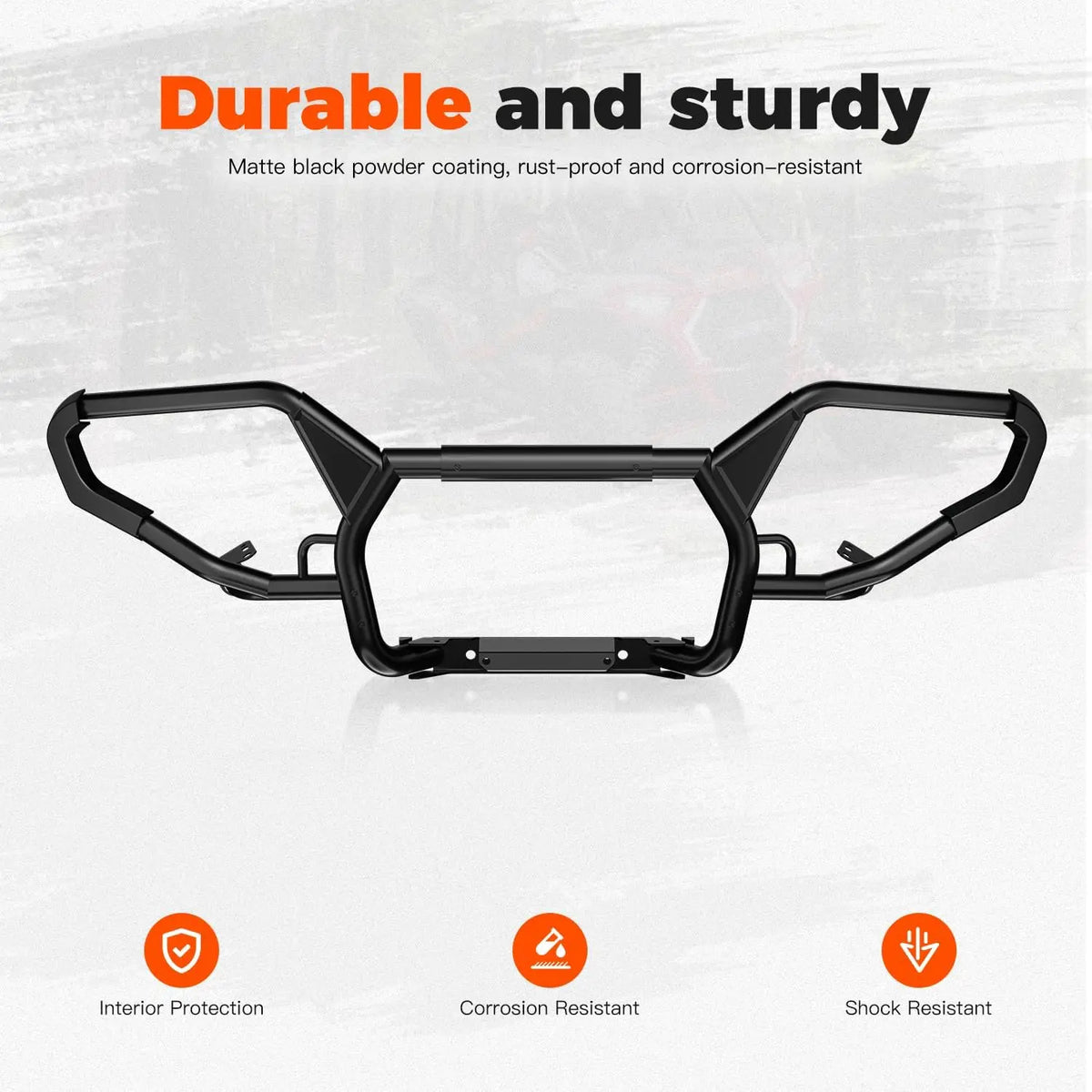 Heavy-Duty Steel Front Bumper with Brush Guard for Polaris RZR XP 1000 (2024–2026)