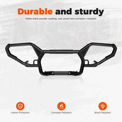 Heavy-Duty Steel Front Bumper with Brush Guard for Polaris RZR XP 1000 (2024–2026)