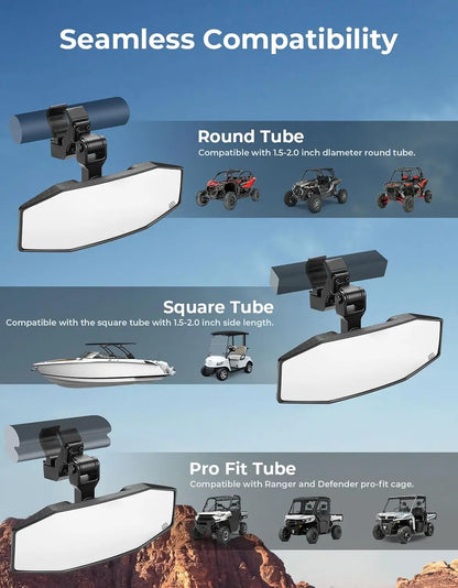 Aluminum Center Rearview Mirror for UTV & SXS