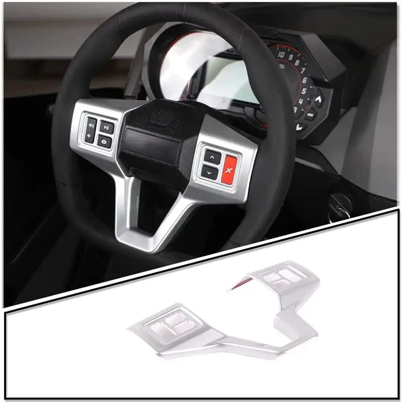 Steering Wheel Trim Cover, Silver for Polaris RZR Pro XP (2021–2022)