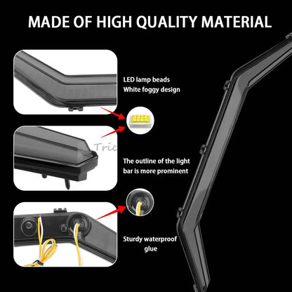 Front LED Accent Light with Turn Signal Center Grille for Polaris RZR Pro XP & RZR Turbo R