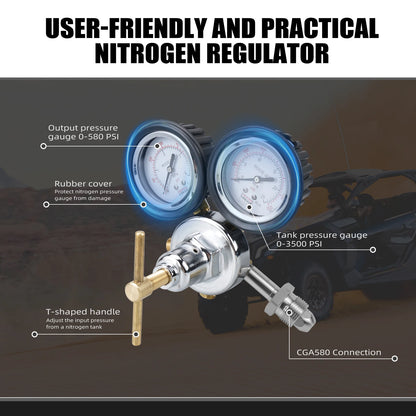 Shock Nitrogen Regulator Fill Tool Kit, 3500 PSI for UTV & SXS