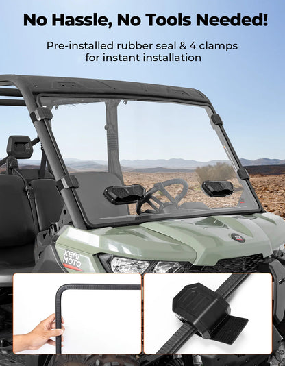 Hard-Coated Front Windshield with Adjustable Vent for Can-Am Defender (2016–2025)