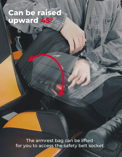 KEMIMOTO PU Armrest Console Storage Bag for Polaris RZR 900, RZR Trail & More