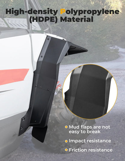 Front and Rear Extended Fender Flares with Mud Flaps for Polaris RZR XP 1000 (2024–2026)