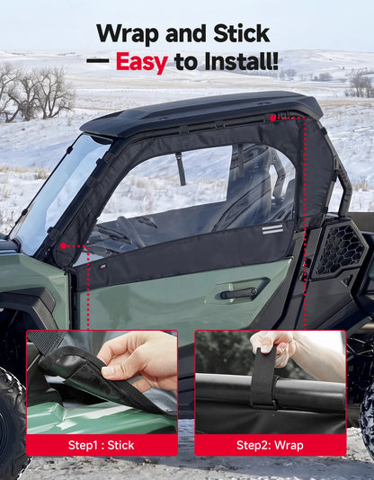 Soft Door Enclosure Panels with Roll-Up Clear Windows for Can-Am Commander (2021–2026)