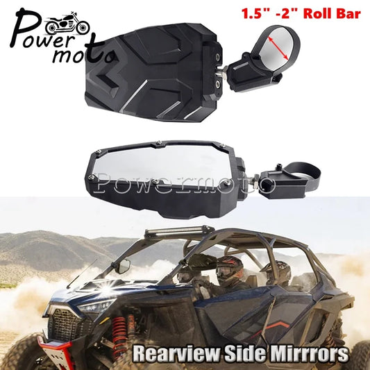 Roll Bar Side Mirrors for 1.5–2 Inch Tubes (Pair) for UTV & SXS