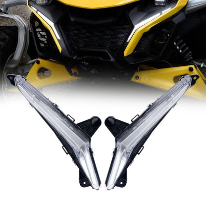 White DRL Front LED Fang Lights for Can-Am Maverick R (2024–2026)