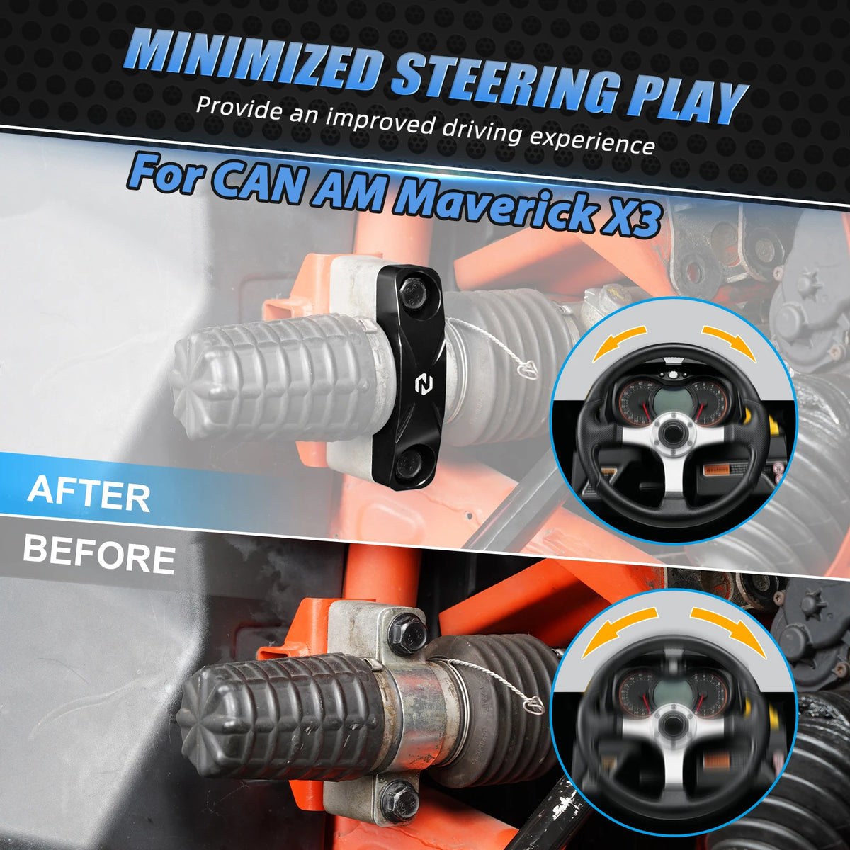 NICECNC Steering Rack Mount Reinforcement Plate for Can-Am Maverick X3 (2017–2021)