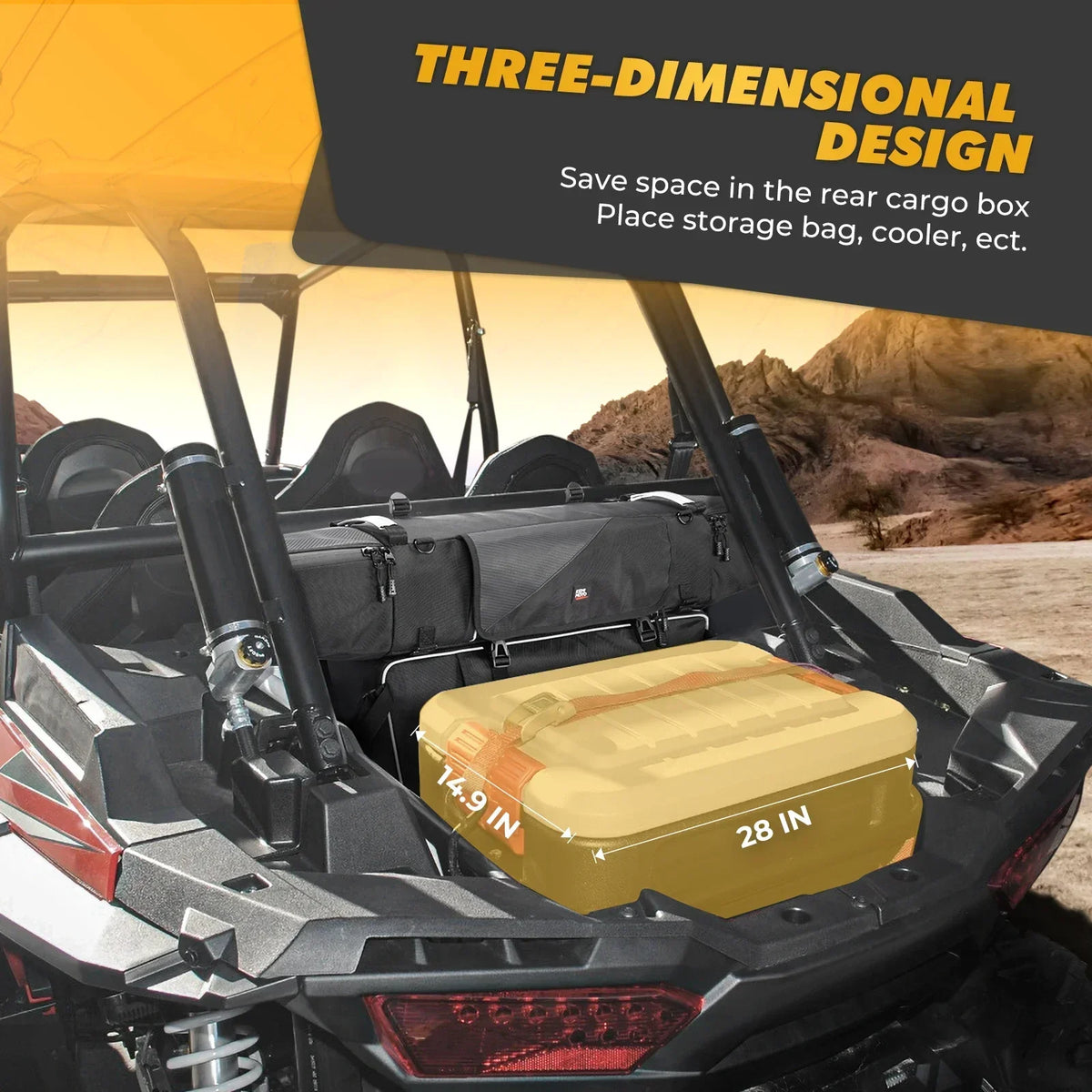 KEMIMOTO 1680D Waterproof Rear Cargo Bag for Polaris RZR XP 1000, RZR XP Turbo & RZR 900