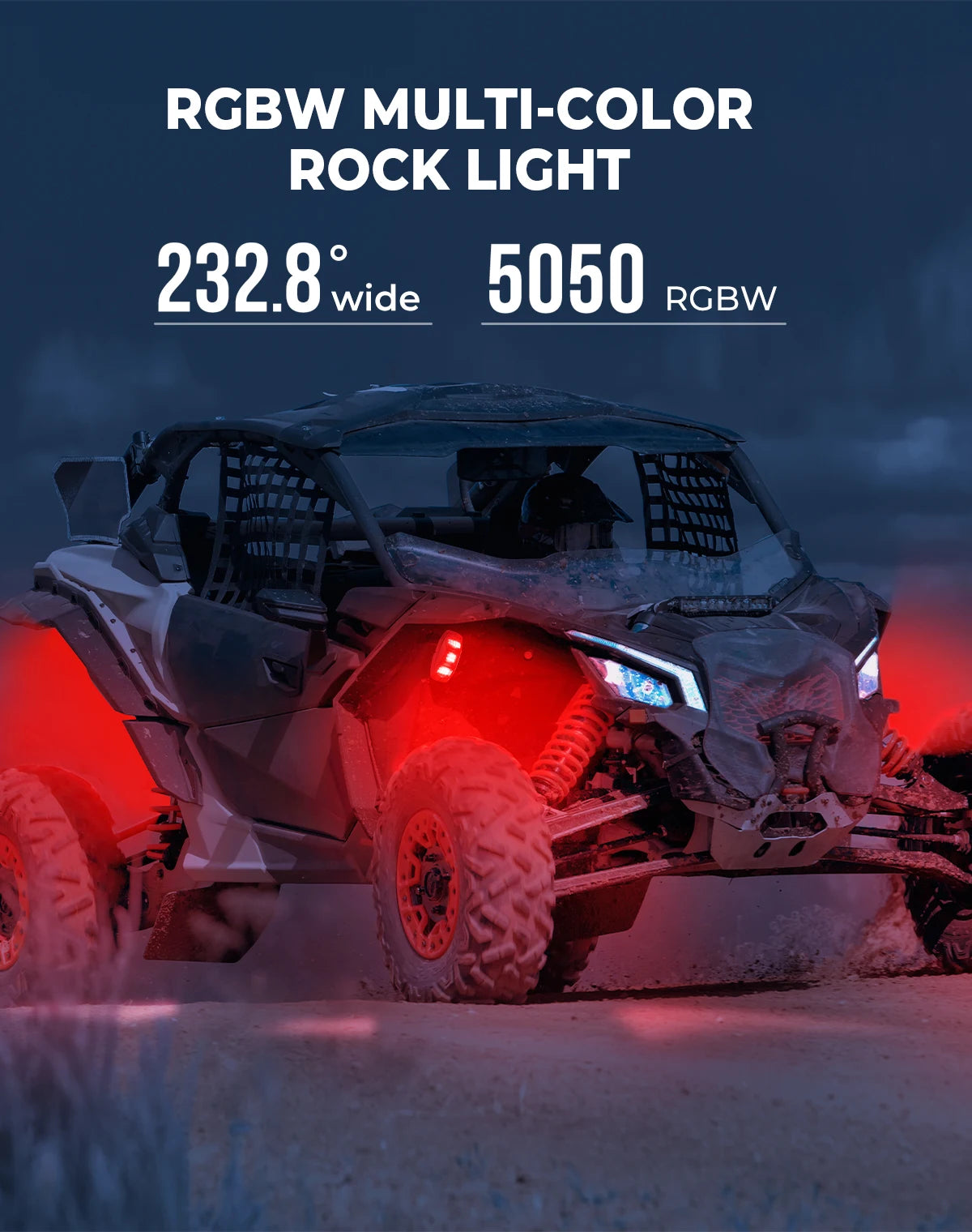 Multicolor 5050 LED Rock Lights, IP68 Waterproof for UTV & SXS