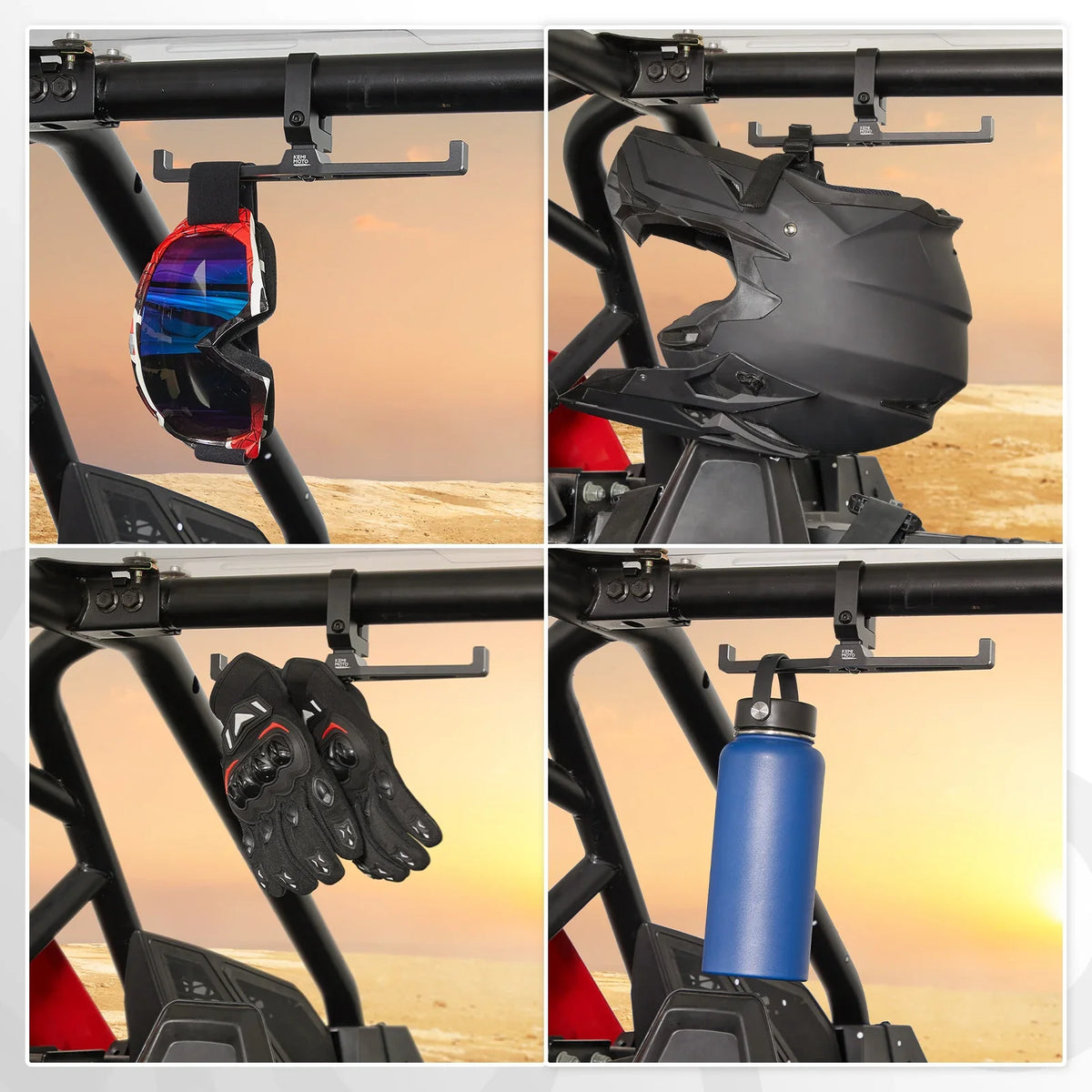 KEMIMOTO Aluminum Helmet and Headset Hanger for UTV & SXS