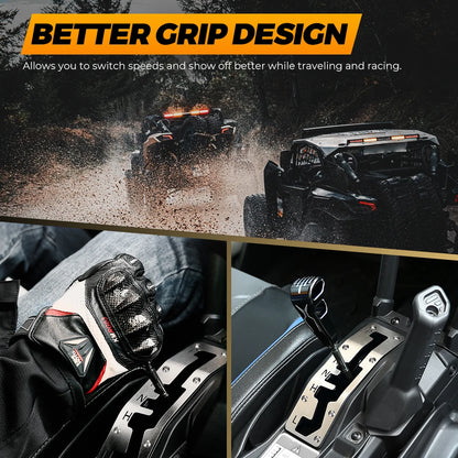 Billet Aluminum Shift Gate & Gear Shift Knob for Can-Am Maverick X3 (2017–2025)