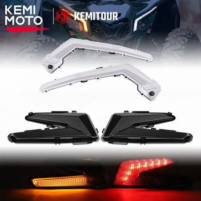 Rear Tail Lamps & Front Signal Lights with Amber Turns for Can-Am Maverick X3 (2017–2026)