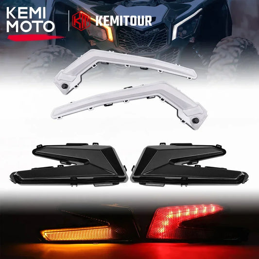 Rear Tail Lamps & Front Signal Lights with Amber Turns for Can-Am Maverick X3 (2017–2026)