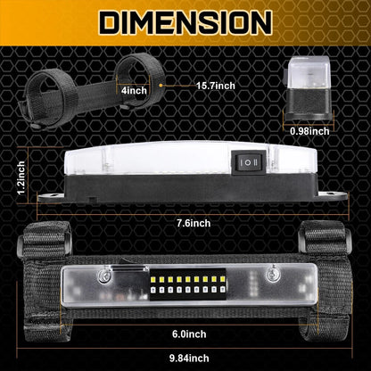 Roll Bar Mount LED Dome Light for UTV & SXS