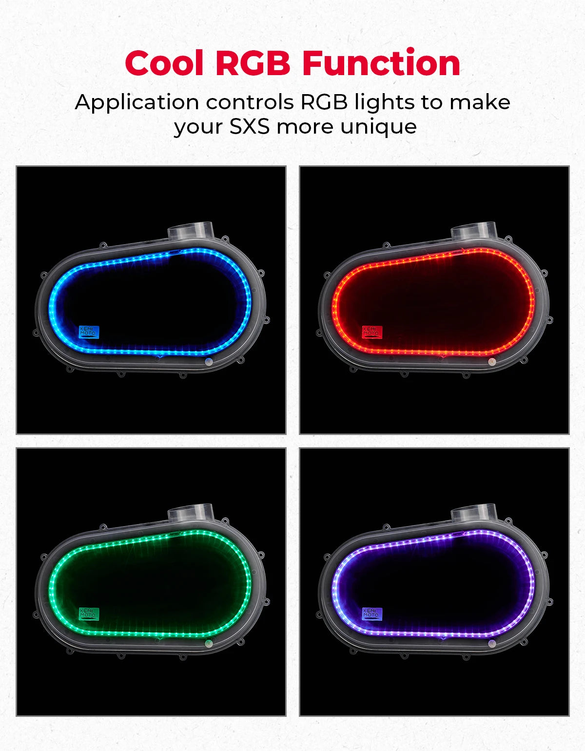 RGB LED Clear CVT Outer Clutch Cover for Can-Am Maverick X3 (2017–2025)