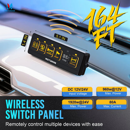 MICTUNING Wireless Switch Panel (4 or 6 Gang) for UTV & SXS