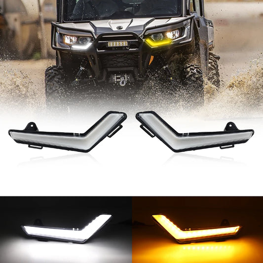 Front LED Turn Signals with DRL for Can-Am Defender & Commander