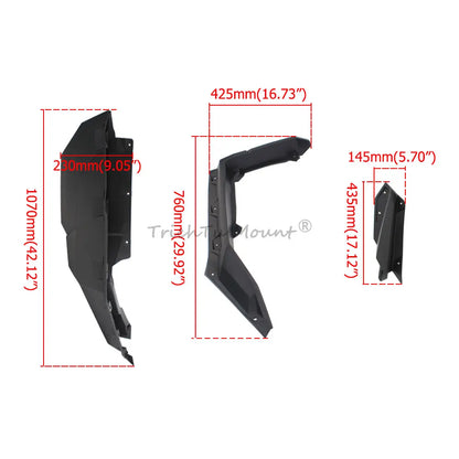 Outer Fender Flare Extensions Splash Shield Set for Can-Am Maverick X3 (2017–2023)