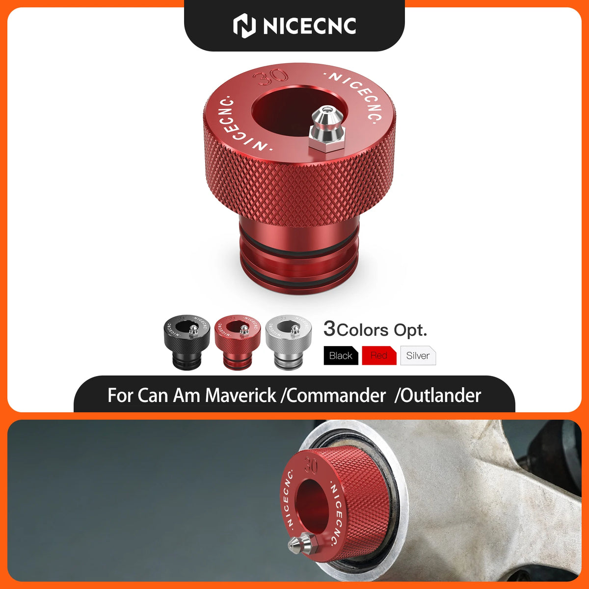NICECNC 30mm Wheel Bearing Greaser Tool for Can-Am Commander & Maverick 1000R