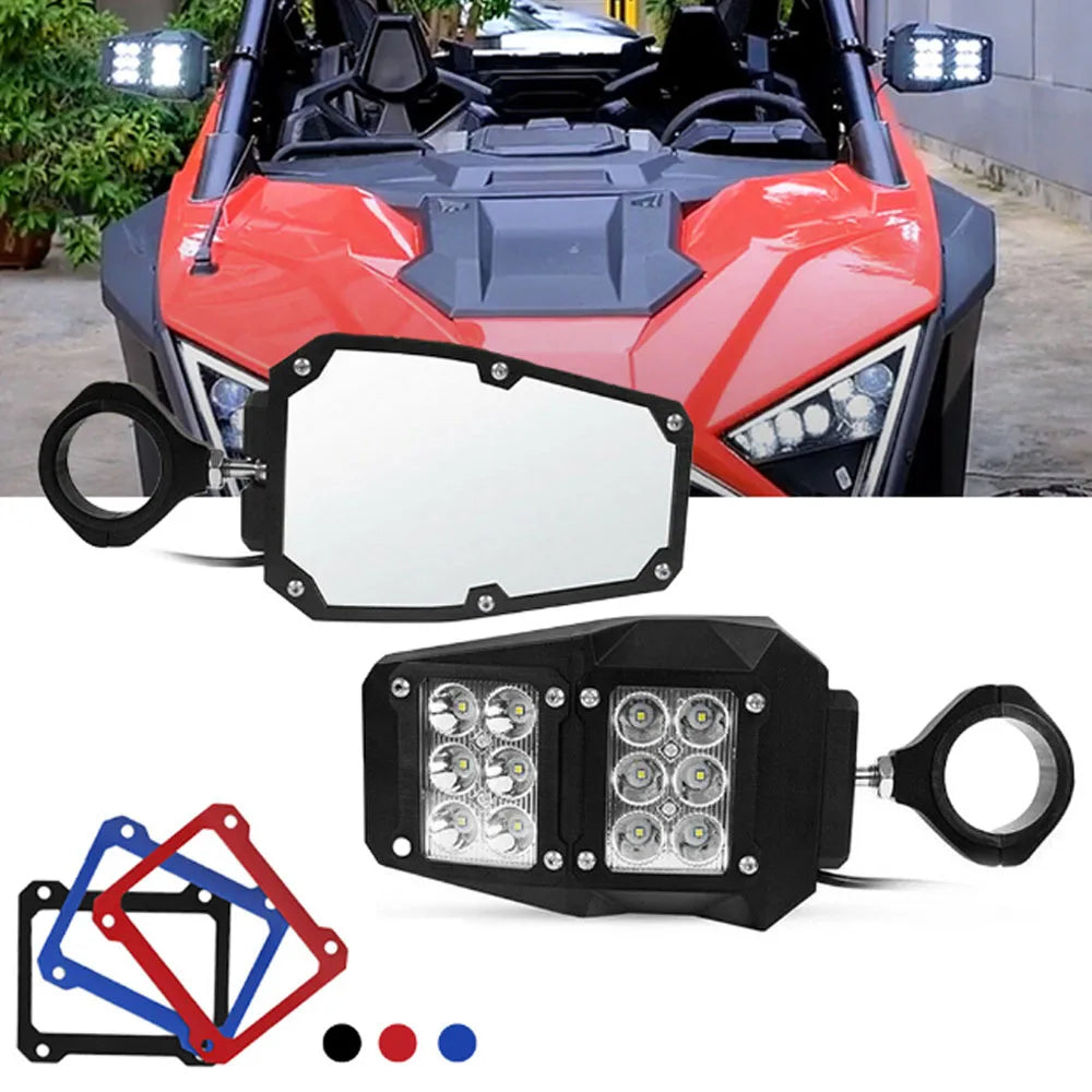 Side Mirrors with LED Lights for 1.5–2 Inch Roll Bars for UTV & SXS