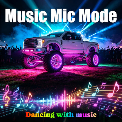 Bluetooth RGB Rock Lights with Music Sync (4 or 8 Pods) for UTV & SXS
