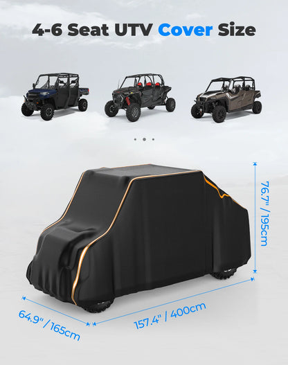 420D Waterproof 4-Seat UTV Cover for Polaris Ranger 570, Can-Am Defender & Arctic Cat Prowler Pro