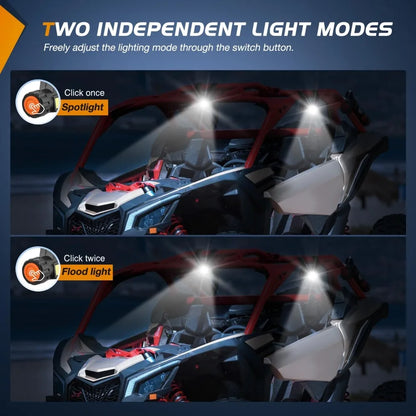 Nilight LED Interior Dome Lights (2-Pack) for UTV & SXS