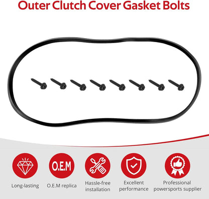 Outer Clutch Cover Gasket with Bolts for Polaris RZR 570, RZR 900 & More